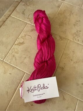 Knit Picks Luminance Bright Pink Shawl 100%Silk Yarn - 1 Hank